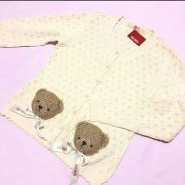PINK HOUSE 곰 봉제 인형 니트 가디건 생성