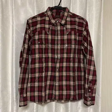 FLAT HEAD 빨간색 체크 긴팔 셔츠