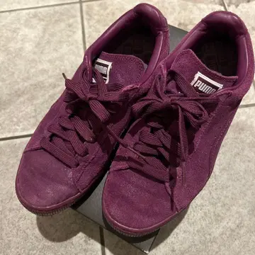 PUMA 퍼플 스웨이드 스니커즈 25cm