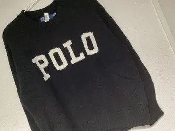 새상품급 폴로 랄프로렌 로고 니트 캐시미어 혼방 블랙