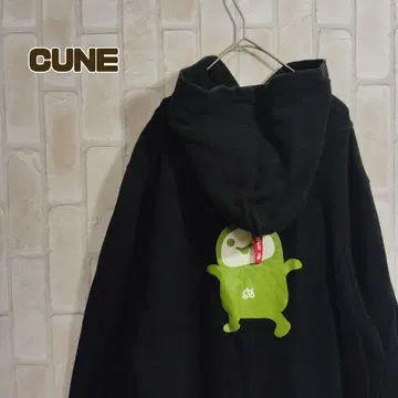 CUNE 큔 후드티 풀오버 블랙