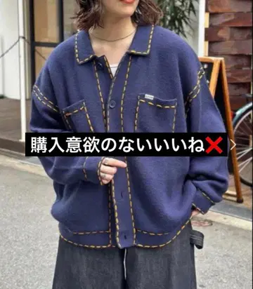 CPCM 핸드스티치 니트 셔츠 네이비 M 사이즈