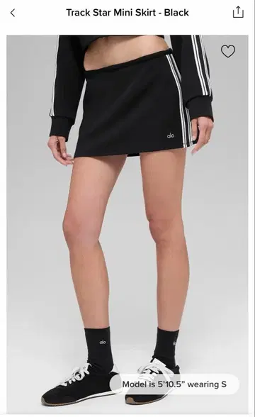 트랙 스타 미니 스커트 - 블랙 M