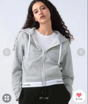 캘빈 클라인 그레이 집업 후드티 M 사이즈