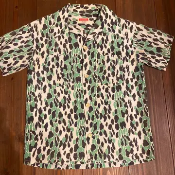 50s Tom Sawyer 애니멀 표범 무늬 셔츠 레이온 로카빌리