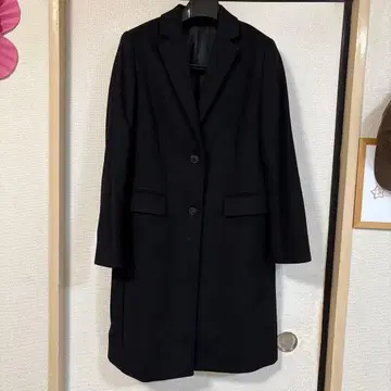 UNIQLO 블랙 롱 코트 울 캐시미어