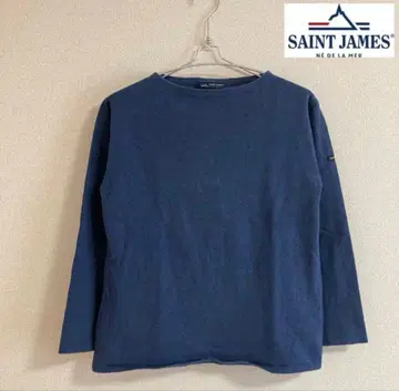 [익명 배송] SAINT JAMES 네이비 보더 무늬 코튼 셔츠 긴팔 S