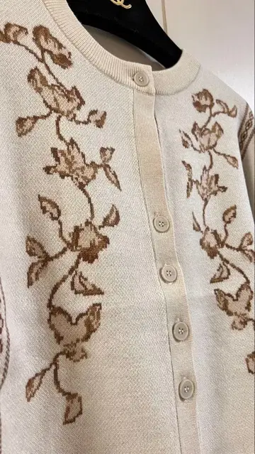 eaphi 스카프 모티브 니트 가디건 새상품