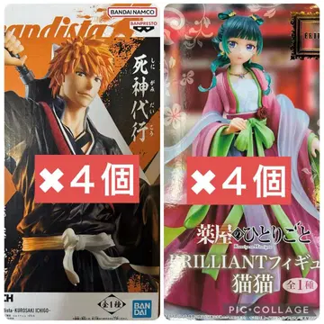 쿠로사키 이치고 & 고양이 고양이 피규어 세트 각 4개씩