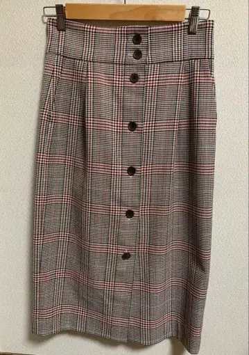ROPE 체크 무늬 타이트 스커트 38 사이즈