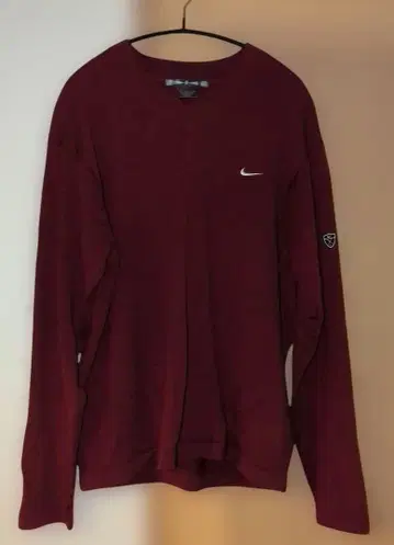 Nike 버건디 V넥 스웨터 L