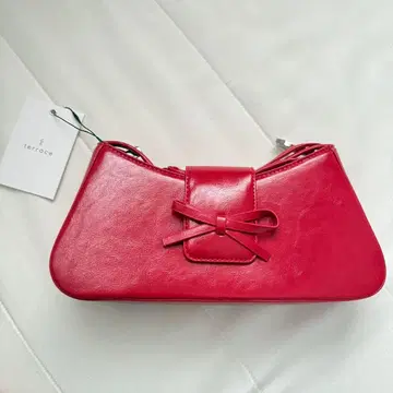 테라스 레드 빨간색 리본 포함 핸드백 숄더 한국 택 포함