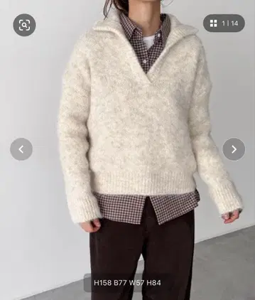 El mar 헤어리 스키퍼 니트 ONE SIZE