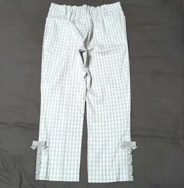 엠즈 그레이시 깅엄 체크 팬츠 펄 화이트 x 그레이 36