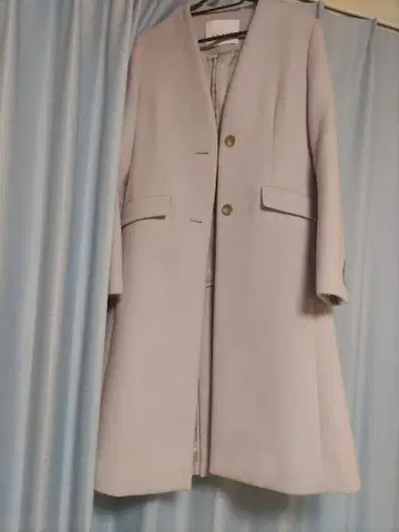 ANAYI 라이트 핑크 롱 코트 사이즈 38