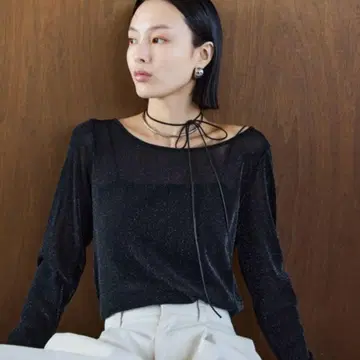 AIC. t셔츠 2WAY 라메 시어 탑 여성용