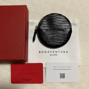 [ 미사용 새상품 ] BONAVENTURA 블랙 원형 코인 케이스