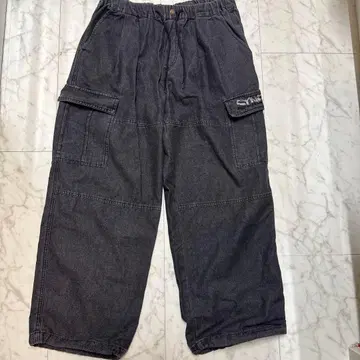 블랙 카고 팬츠 L 사이즈 끈 포함