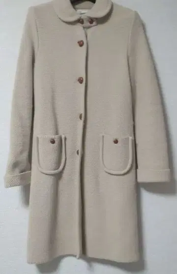 만나 Manna 아이보리 니트 롱 코트 우치다 아야노