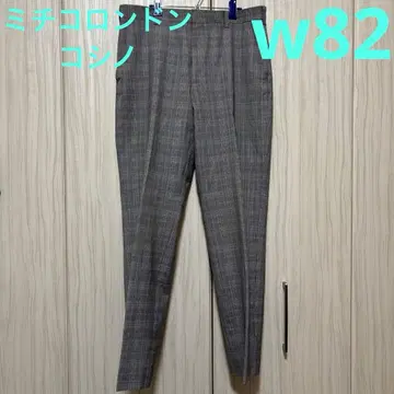 남성용 봄/여름 M 미치코 런던 코시노 모노톤 체크 노턱 슬랙스
