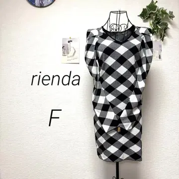 10647 rienda 리엔다 체크 무늬 V넥 원피스 F