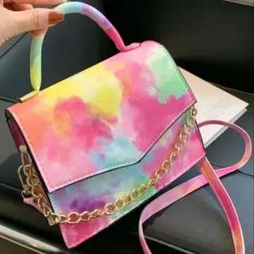 타이다이풍 멀티 컬러 백 컬러풀 캐주얼 엘레강트 아트 수채화