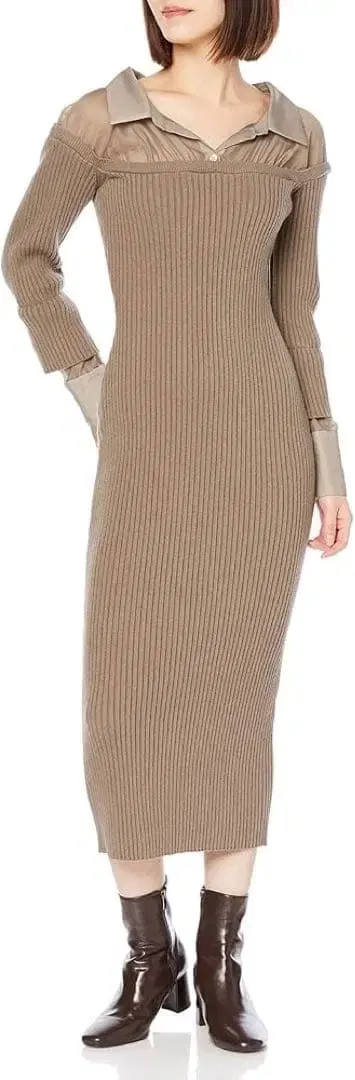 스나이델 snidel 오프숄더 니트 도킹 원피스