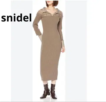 스나이델 snidel 오프숄더 니트 도킹 원피스