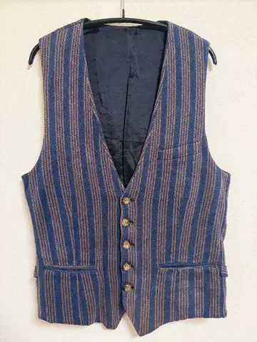 일레븐티 수트 베스트 네이비 x 브라운 스트라이프 나노 유니버스