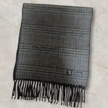 울 100% 체크 무늬 머플러