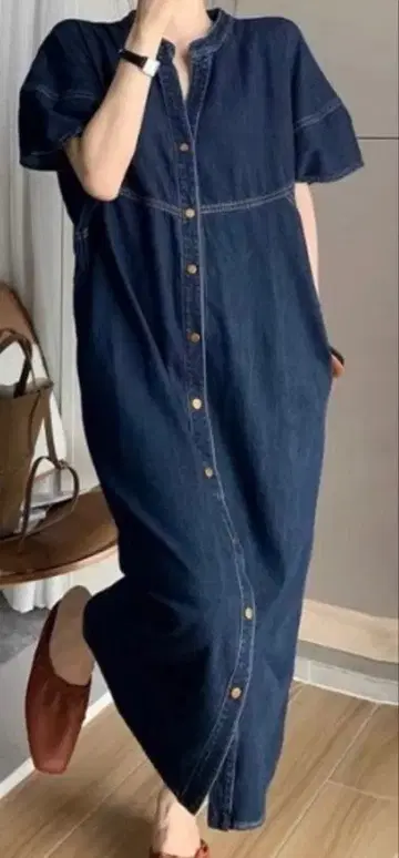 겨울 세일 미사용 DEOS FRONT 데님 블루 원피스 오버롤 스커트