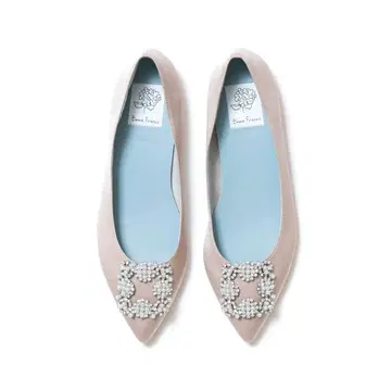 [엠마 프란시스] 플랫 비쥬 버클 펌프스 (베이지 새틴)