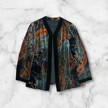 올 패턴 자켓 멀티 컬러 개성 있는 디자인 빈티지