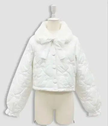 허니시나몬 리본 퀼팅 숏 패딩 자켓