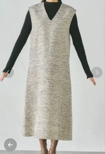 드 로트 랑데모아 랑데모아 슬라브 트위드 원피스