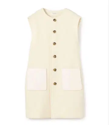 MACPHEE 맥피 시프 파일 크루넥 베스트 화이트