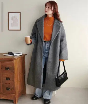 디스코트 샤기 롱 코트