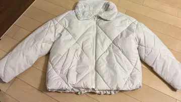 GRL 화이트 다운 자켓 인조 모피 옷깃