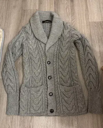 Influence Link 그레이 케이블 니트 가디건