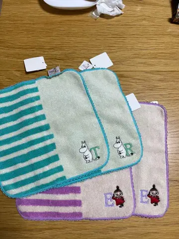 무민 캐릭터 타월 세트 손수건 4장 택 포함