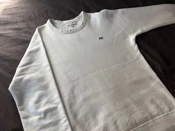 LACOSTE 화이트 크루넥 맨투맨 M