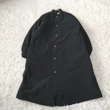 bulle de savon 스탠드 카라 나일론 롱 코트 F 블랙