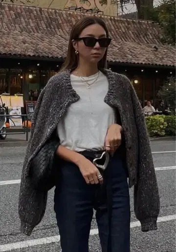 글리터 니트 가디건 블랙/프리