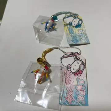 헬로키티 겨울 한정판 스트랩 세트 2개 2005년 산리오 레어