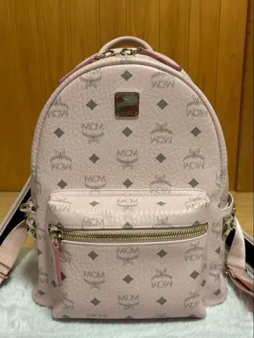 MCM 파우더 핑크 백팩 S 사이즈