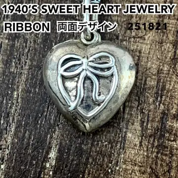 스위트하트 주얼리 리본 실버 빈티지 목걸이 NAVY