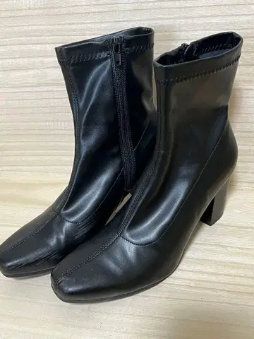 스퀘어 숏부츠 블랙 25cm