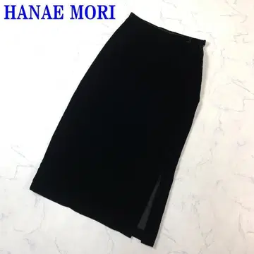 하나에모리 롱 타이트 스커트 슬릿 있음 블랙 벨로아 느낌 40 C2129