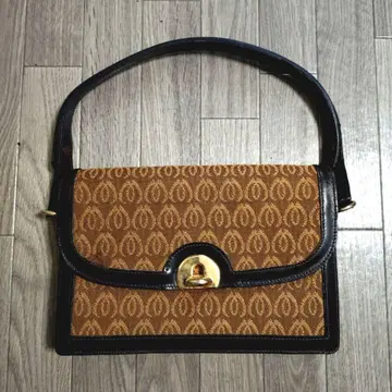 MORABITO 로고 올 패턴 골드 금장 장식 턴락 핸드백