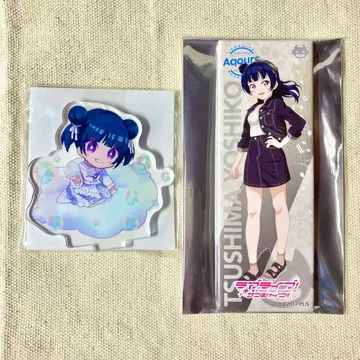 츠시마 요시코 러브 라이브 선샤인 Aqours 아크릴 스탠드 롱 캔뱃지